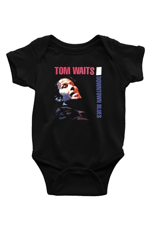 Tom Waits Baskılı Unisex Siyah Bebek Body - Zıbın