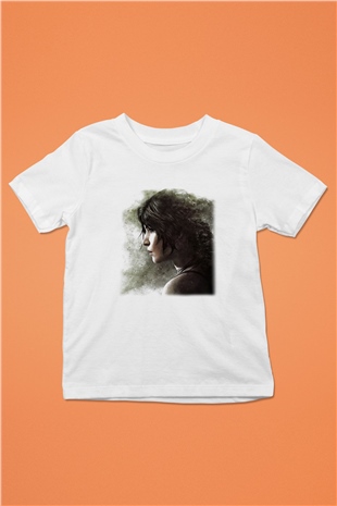Tomb Raider Baskılı Beyaz Unisex Çocuk Tişört