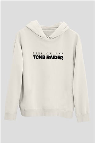 Tomb Raider Beyaz Unisex Hoodie