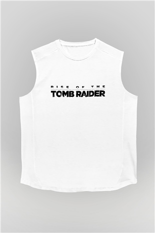 Tomb Raider Beyaz Unisex Kolsuz Tişört