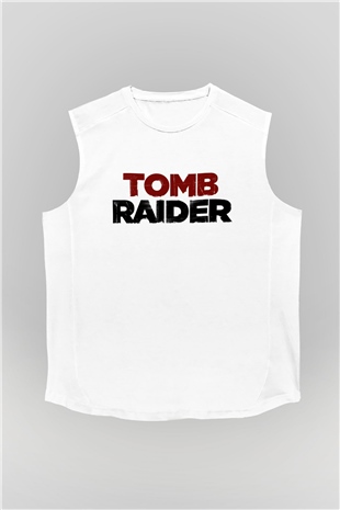 Tomb Raider Beyaz Unisex Kolsuz Tişört