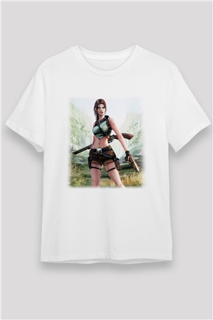 Tomb Raider Beyaz Unisex Tişört T-Shirt