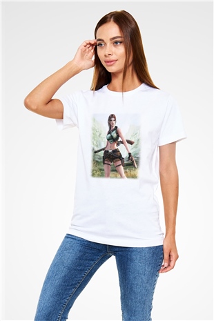 Tomb Raider Beyaz Unisex Tişört T-Shirt