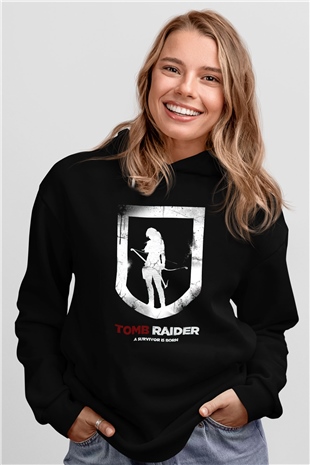 Tomb Raider Siyah Unisex Hoodie