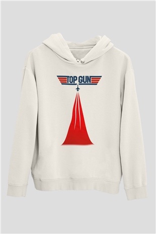 Top Gun Beyaz Unisex Hoodie