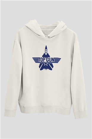 Top Gun Beyaz Unisex Hoodie