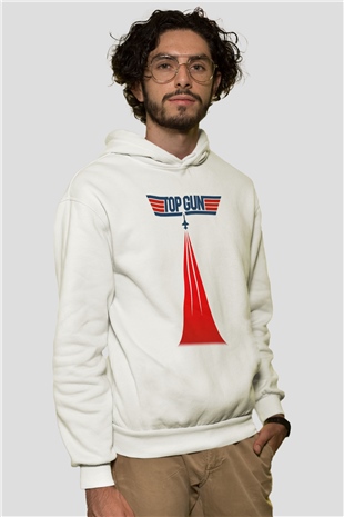 Top Gun Beyaz Unisex Hoodie