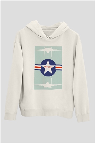 Top Gun Beyaz Unisex Hoodie