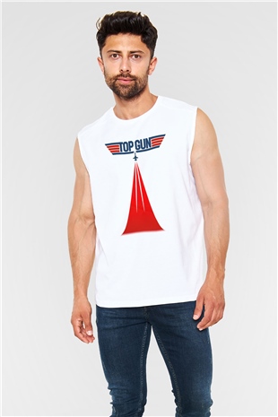 Top Gun Beyaz Unisex Kolsuz Tişört