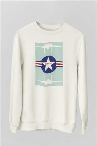 Top Gun Beyaz Unisex Sweatshirt