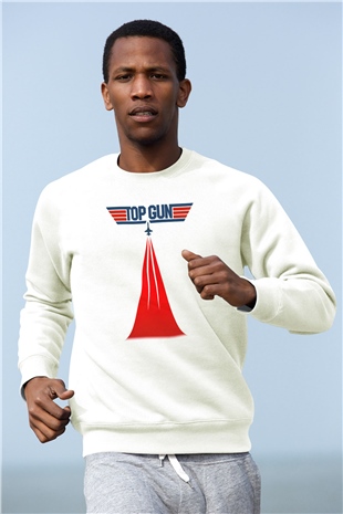 Top Gun Beyaz Unisex Sweatshirt