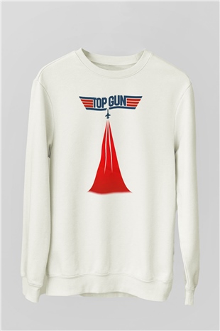 Top Gun Beyaz Unisex Sweatshirt