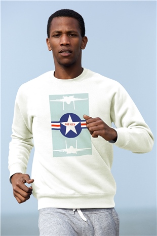 Top Gun Beyaz Unisex Sweatshirt