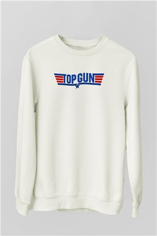 Top Gun Beyaz Unisex Sweatshirt