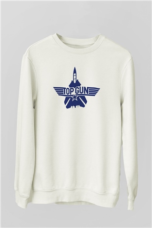 Top Gun Beyaz Unisex Sweatshirt