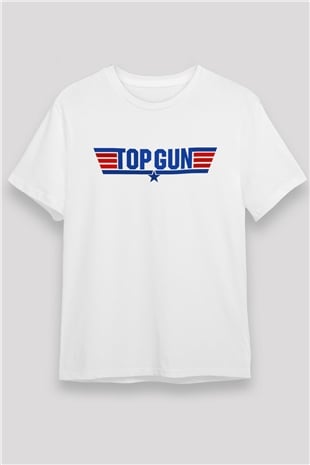 Top Gun Beyaz Unisex Tişört T-Shirt