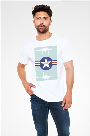 Top Gun Beyaz Unisex Tişört T-Shirt