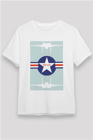 Top Gun Beyaz Unisex Tişört T-Shirt
