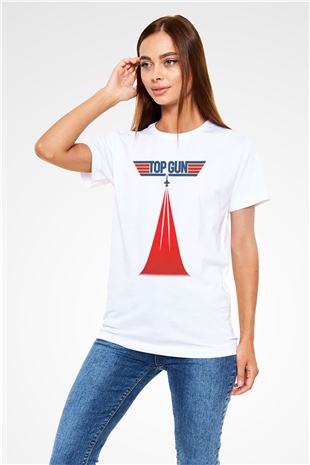 Top Gun Beyaz Unisex Tişört T-Shirt