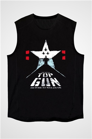Top Gun Siyah Unisex Kolsuz Tişört