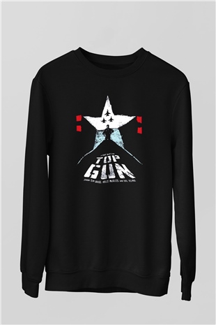 Top Gun Siyah Unisex Sweatshirt