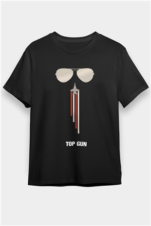 Top Gun Siyah Unisex Tişört T-Shirt