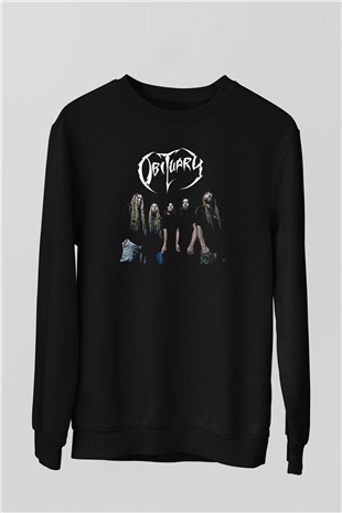 Tortorum Baskılı Unisex Siyah Sweatshirt