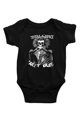 Total Chaos Baskılı Unisex Siyah Bebek Body - Zıbın