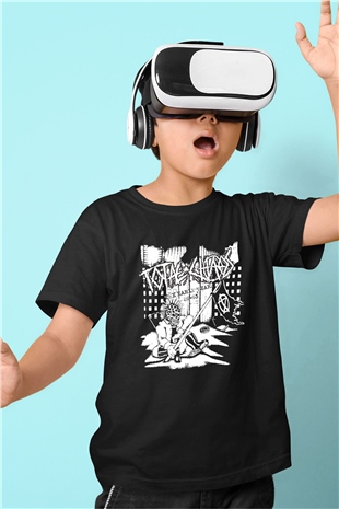 Total Chaos Baskılı Unisex Siyah Çocuk Tişört - Tshirt