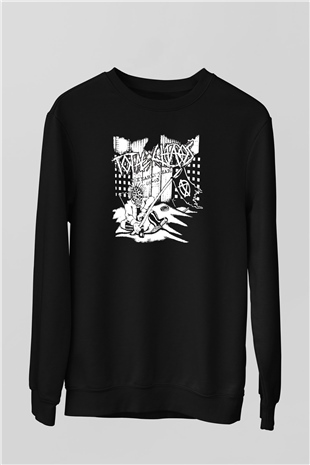 Total Chaos Baskılı Unisex Siyah Sweatshirt