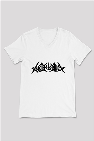 Toxic Holocaust Beyaz Unisex V Yaka Tişört T-Shirt