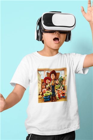 Toy Story Baskılı Beyaz Unisex Çocuk Tişört