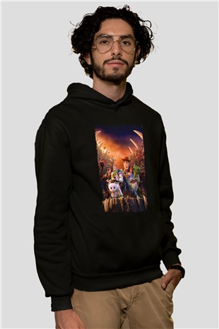 Toy Story Siyah Unisex Hoodie