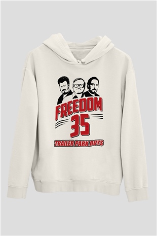 Trailer Park Boys Beyaz Unisex Kapşonlu Sweatshirt