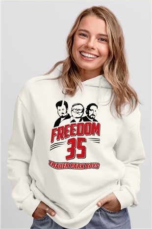 Trailer Park Boys Beyaz Unisex Kapşonlu Sweatshirt