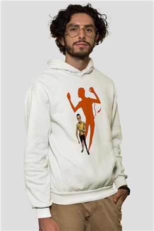 Trainspotting Baskılı Beyaz Unisex Hoodie