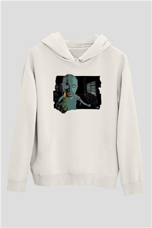 Trainspotting Baskılı Beyaz Unisex Hoodie