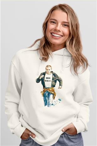 Trainspotting Baskılı Beyaz Unisex Hoodie