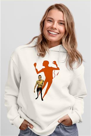 Trainspotting Baskılı Beyaz Unisex Hoodie