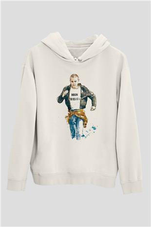 Trainspotting Baskılı Beyaz Unisex Hoodie