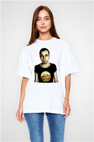 Trainspotting Baskılı Beyaz Unisex Oversize Tişört - Tshirt