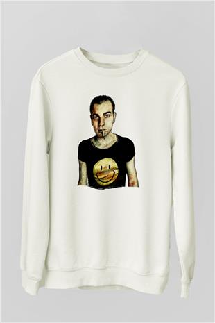 Trainspotting Baskılı Beyaz Unisex Sweatshirt