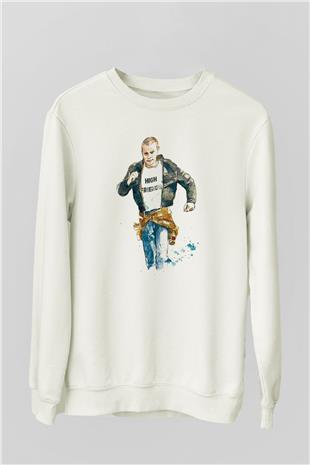 Trainspotting Baskılı Beyaz Unisex Sweatshirt