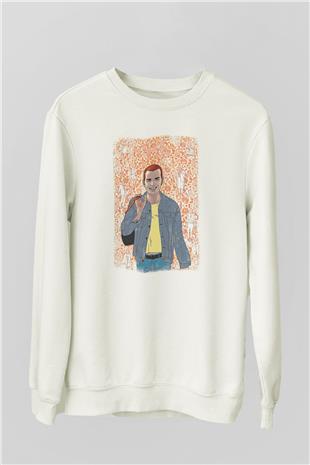 Trainspotting Baskılı Beyaz Unisex Sweatshirt