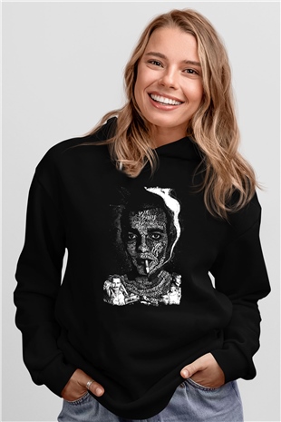 Trainspotting Baskılı Unisex Siyah Hoodie
