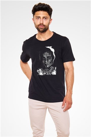 Trainspotting Baskılı Unisex Siyah Tişört - Tshirt