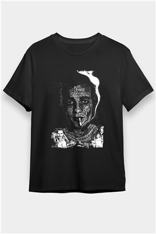 Trainspotting Baskılı Unisex Siyah Tişört - Tshirt