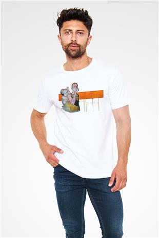 Trainspotting Unisex Baskılı Beyaz Tişört - Tshirt