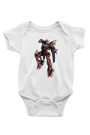 Transformers Baskılı Beyaz Unisex Bebek Body - Zıbın
