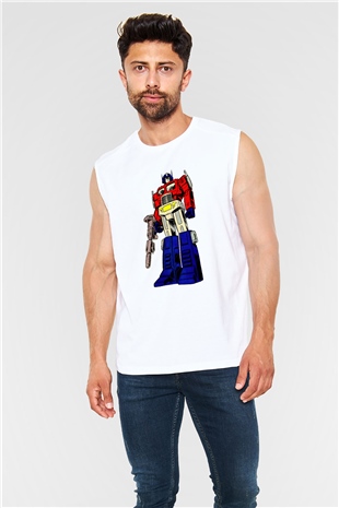 Transformers Beyaz Unisex  Kolsuz Tişört
